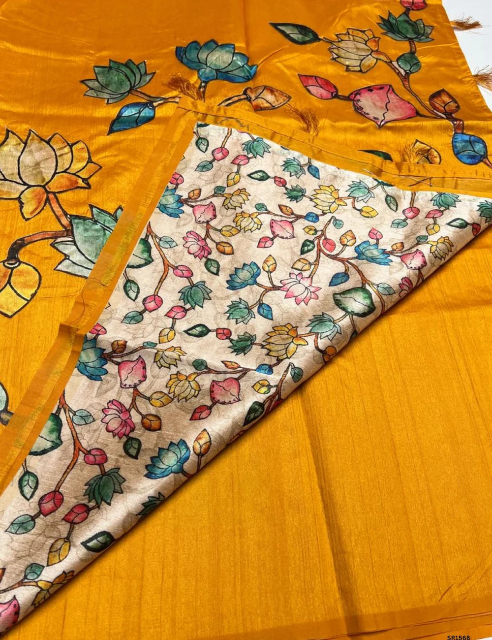 Yellow - Matka Silk Saree
