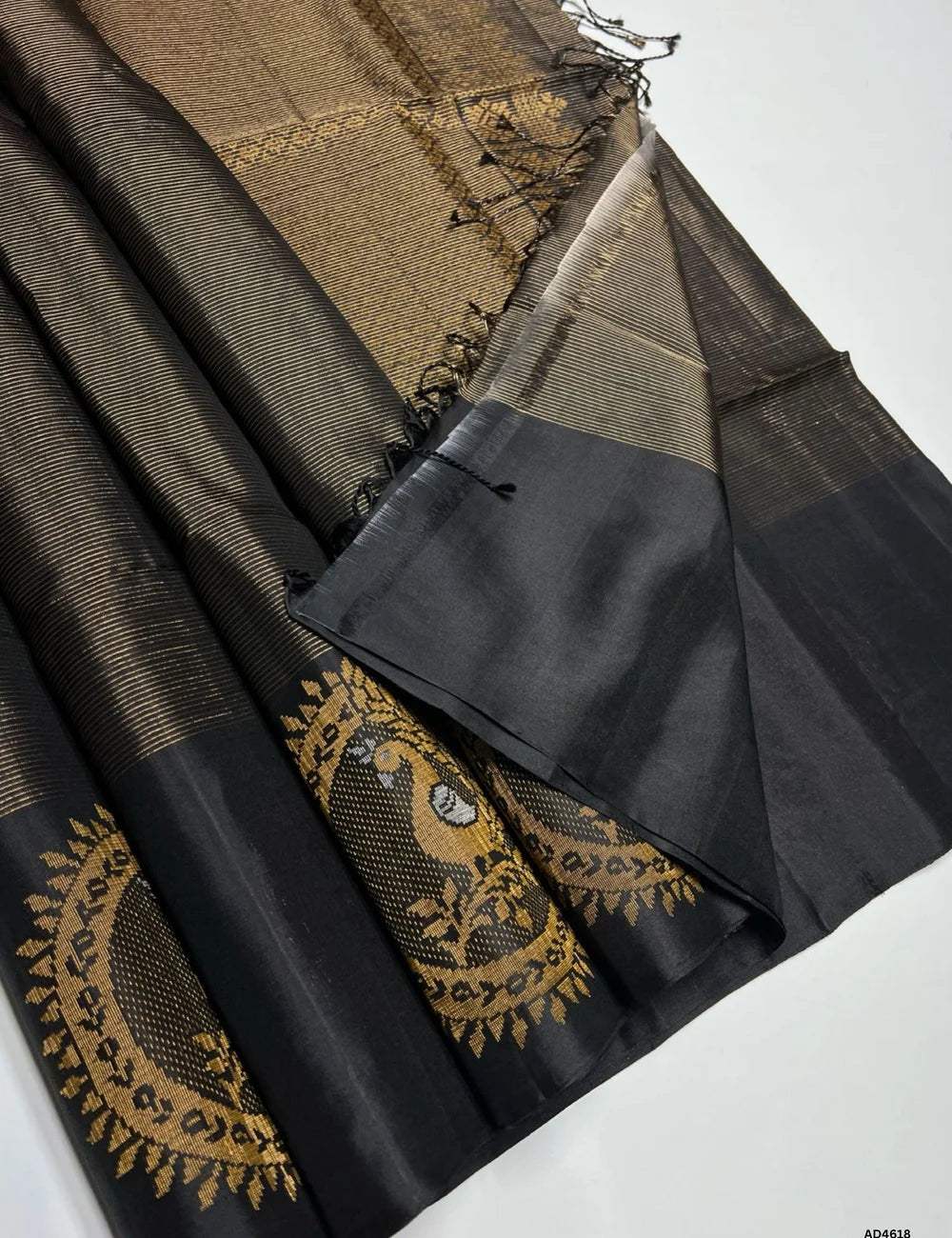 Black - Facncy Border Soft Silk Saree