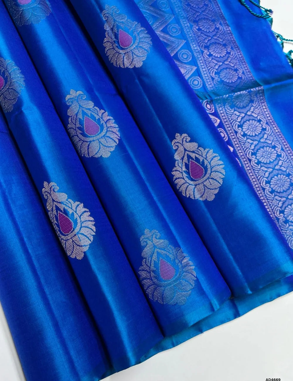 Peacock Blue - Soft Silk Saree