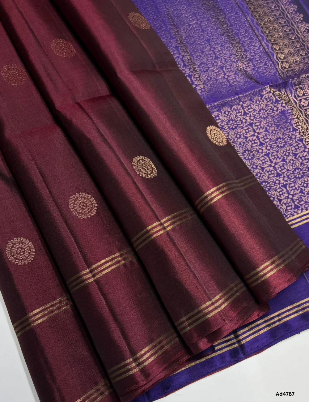 Dark Maroon - Soft Silk Saree