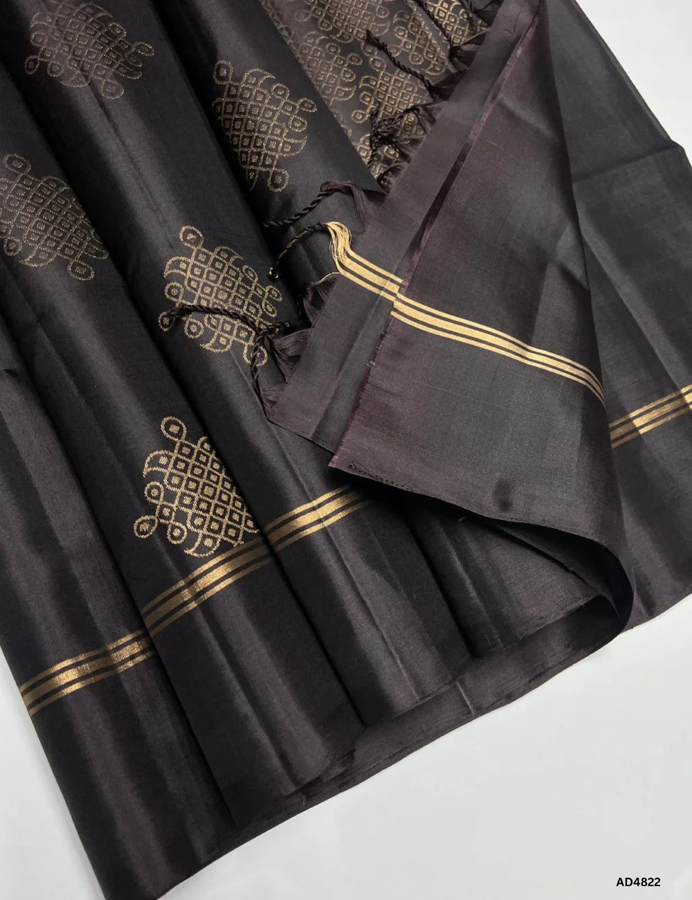 Coffee Brown - Kolam Soft Silk Saree