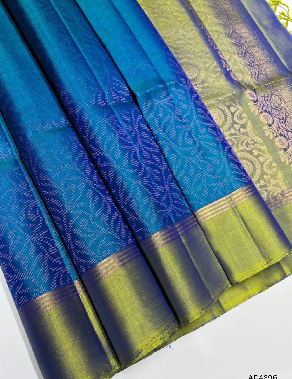 Peacock Blue & Olive Green - Soft Silk Bridal