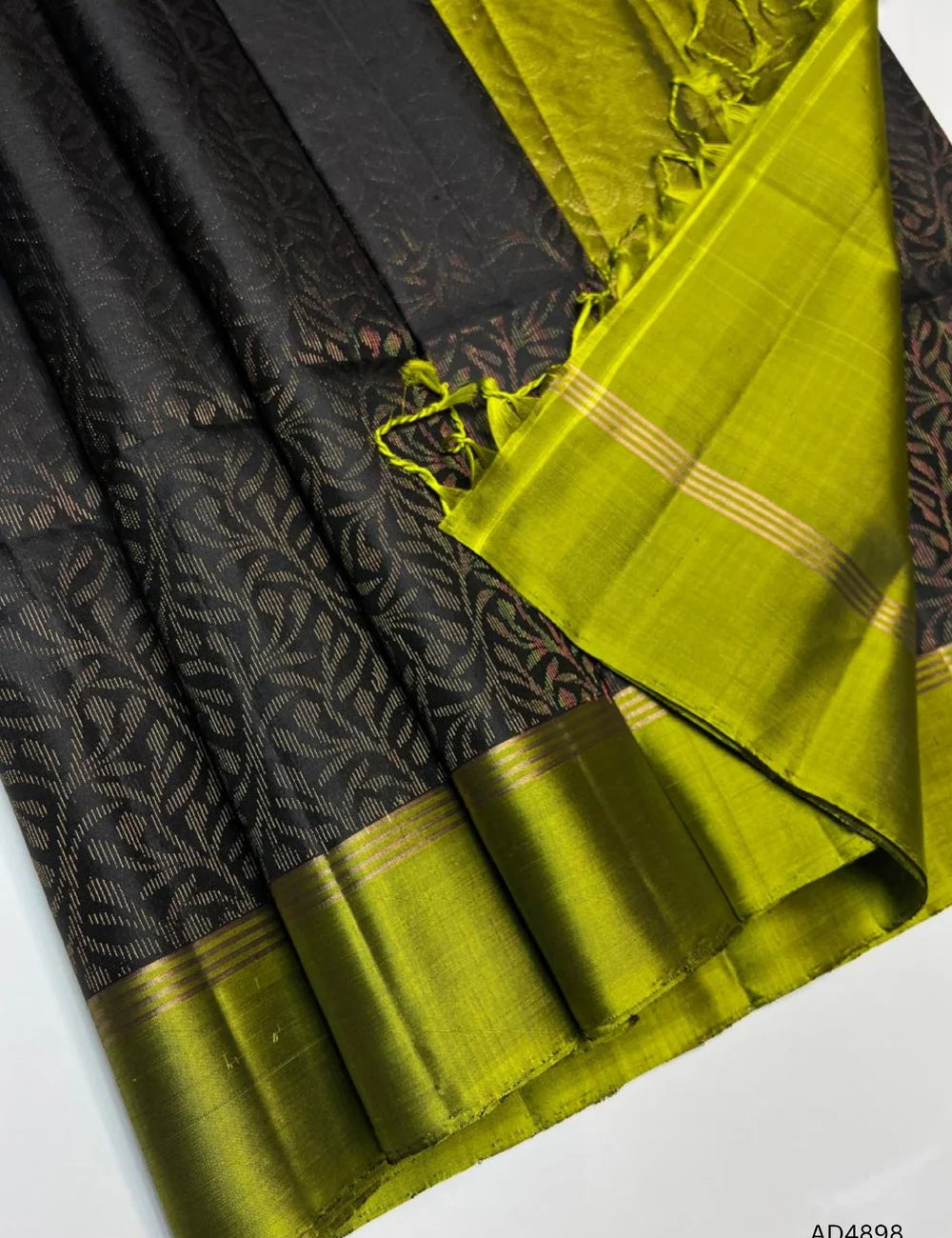 Black & Olive Green - Soft Silk Bridal