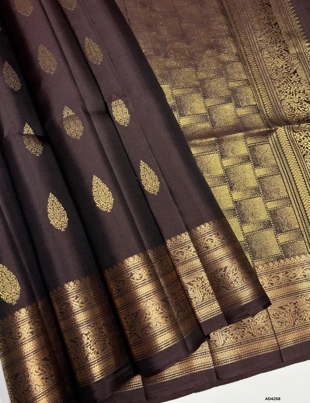 Coffee Brown - Kanchi Border Soft Silk Saree