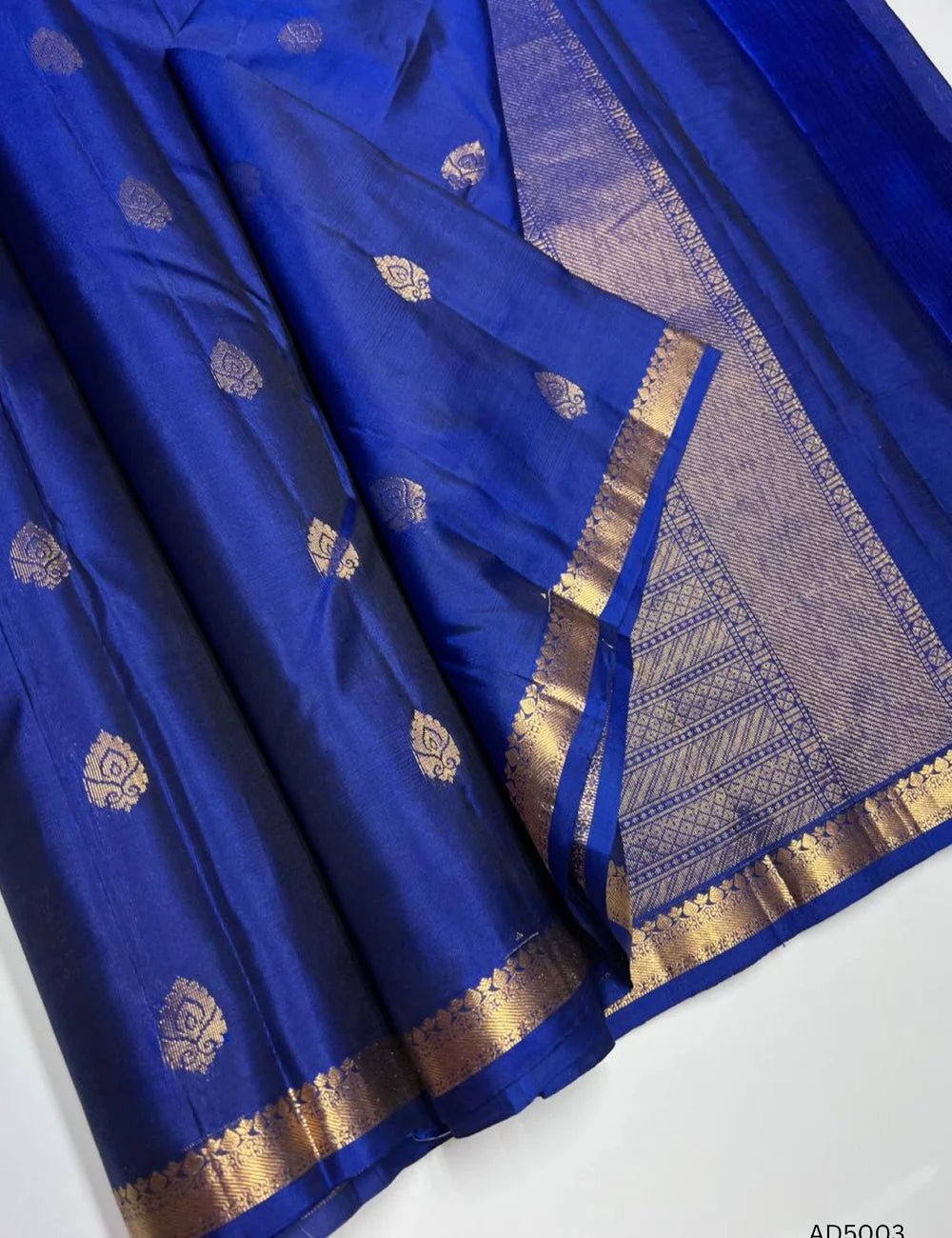 Blue - Kanchi Border Soft Silk Saree