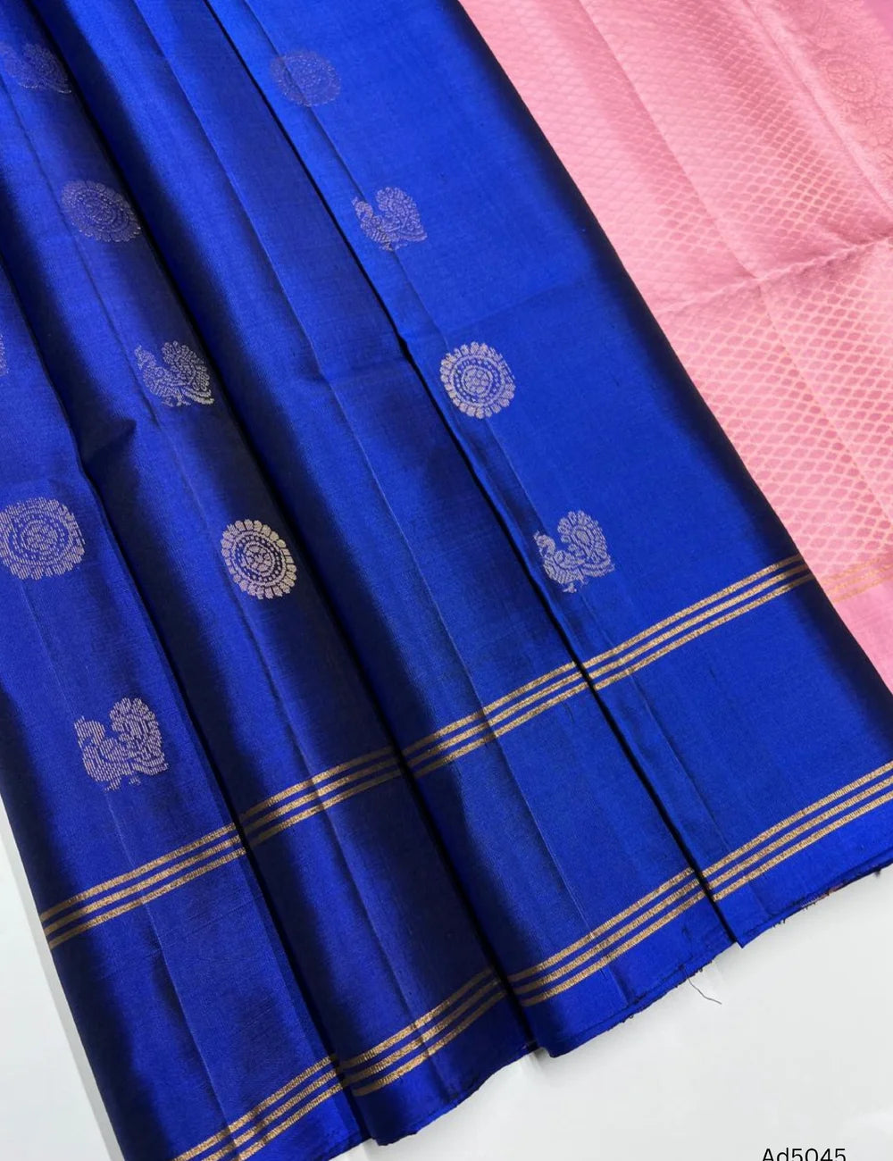 Blue & Pink - Soft Silk Saree