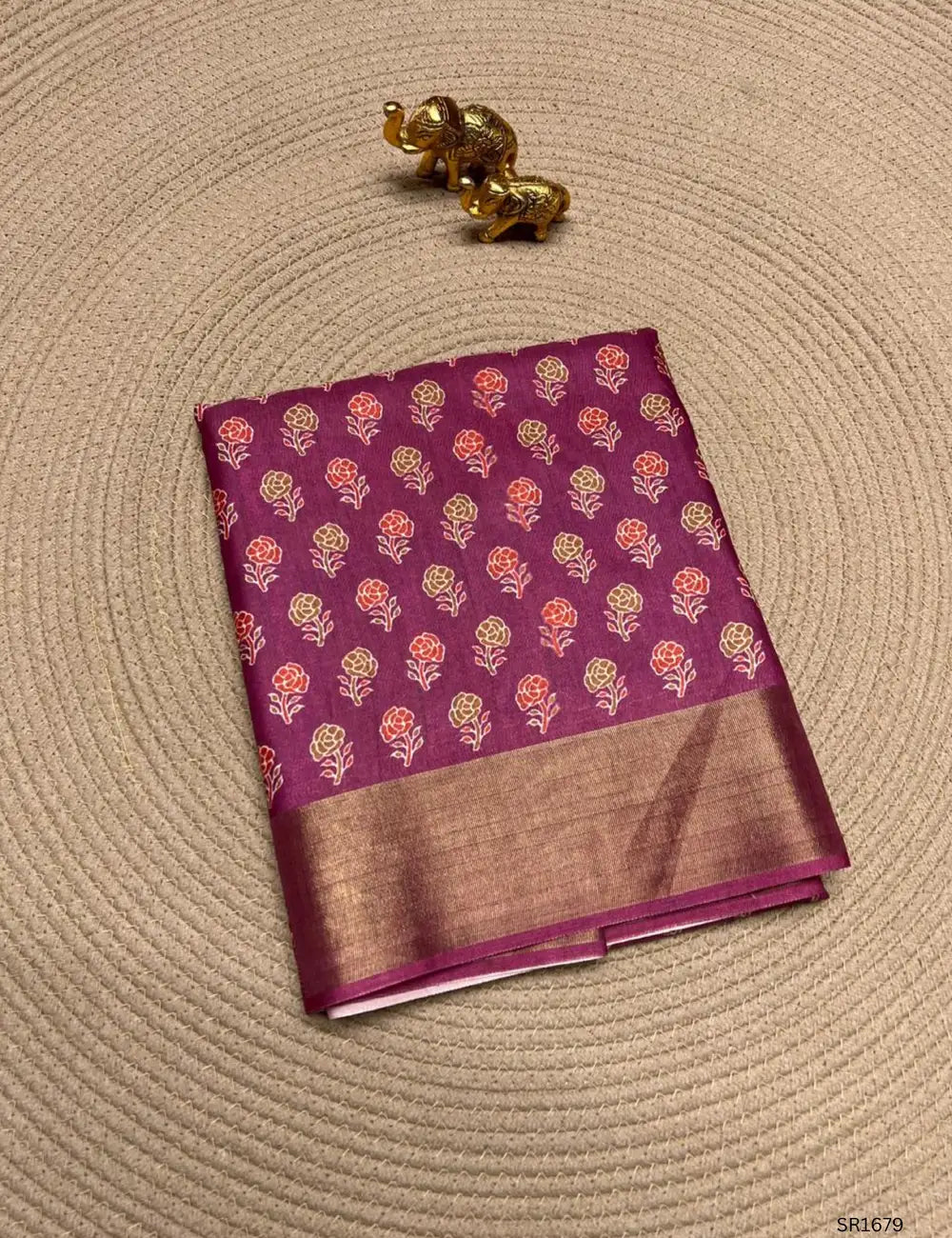 Magenta Pink - Semi Tussar Saree