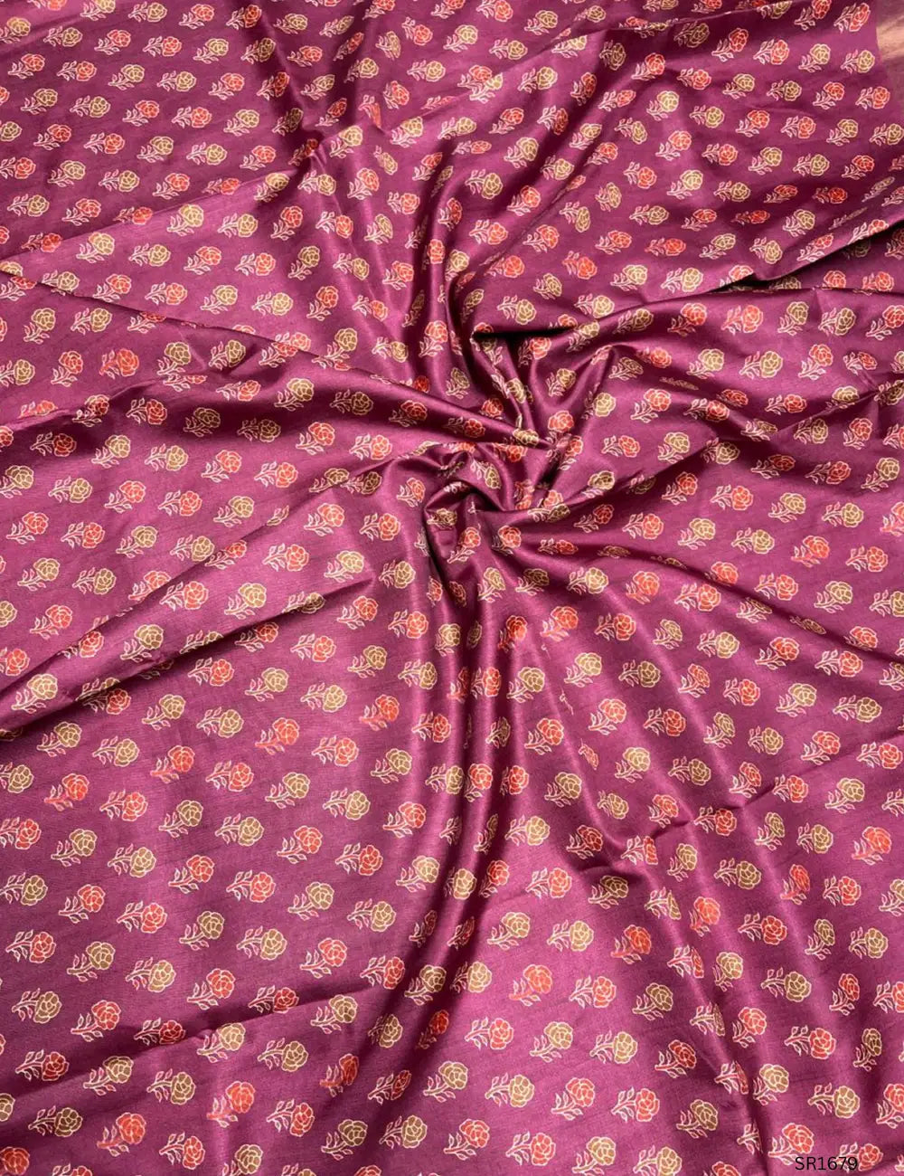 Magenta Pink - Semi Tussar Saree