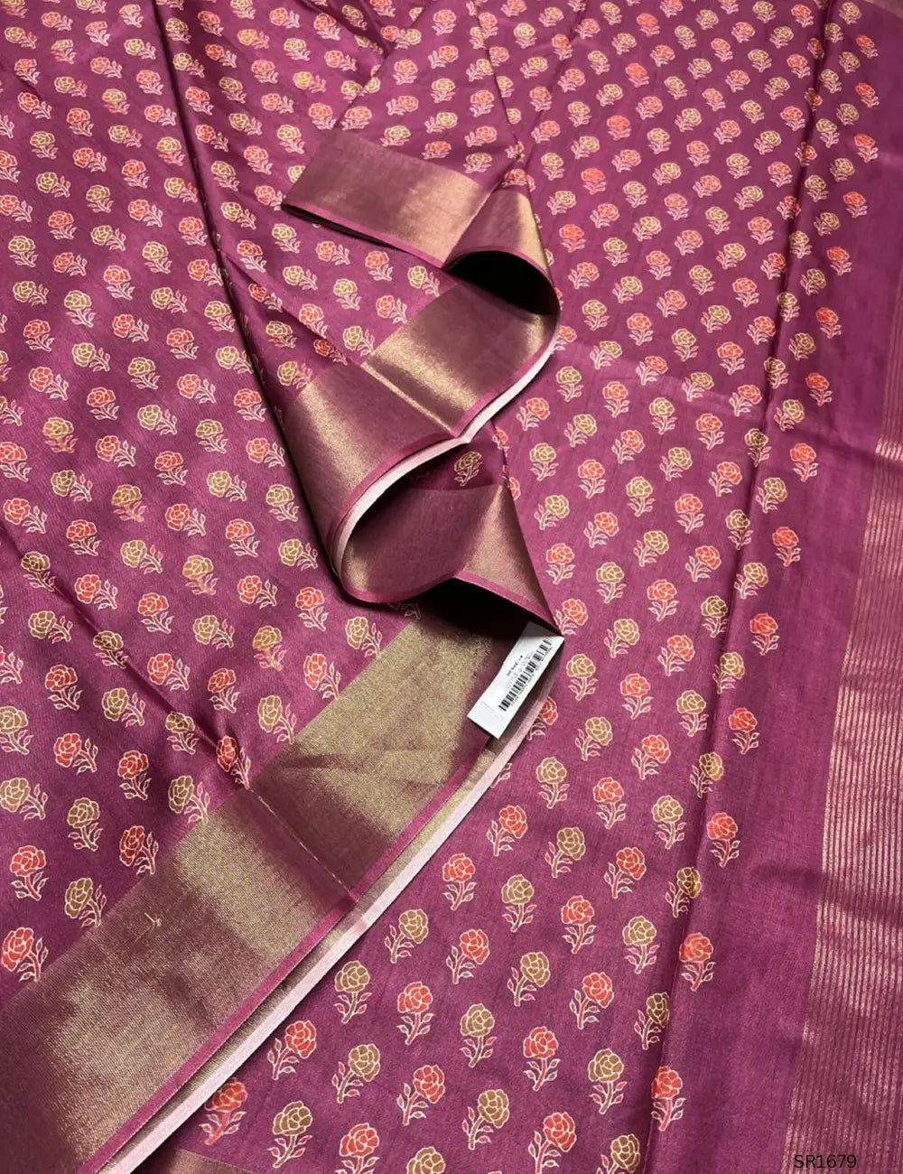Magenta Pink - Semi Tussar Saree