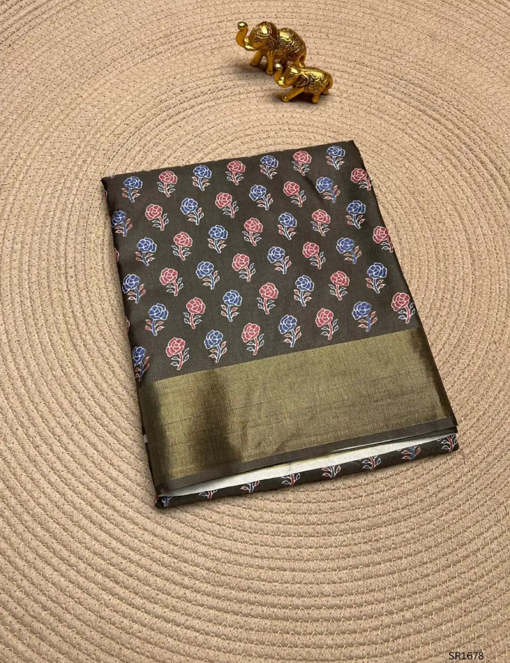 Wooden Brown - Semi Tussar Saree
