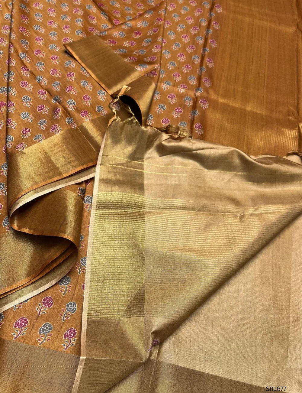 Mustard - Semi Tussar Saree