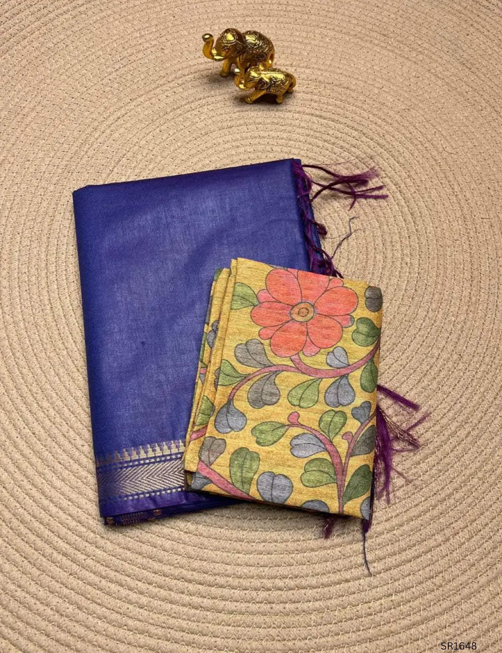 Purple - Moonga Silk Saree