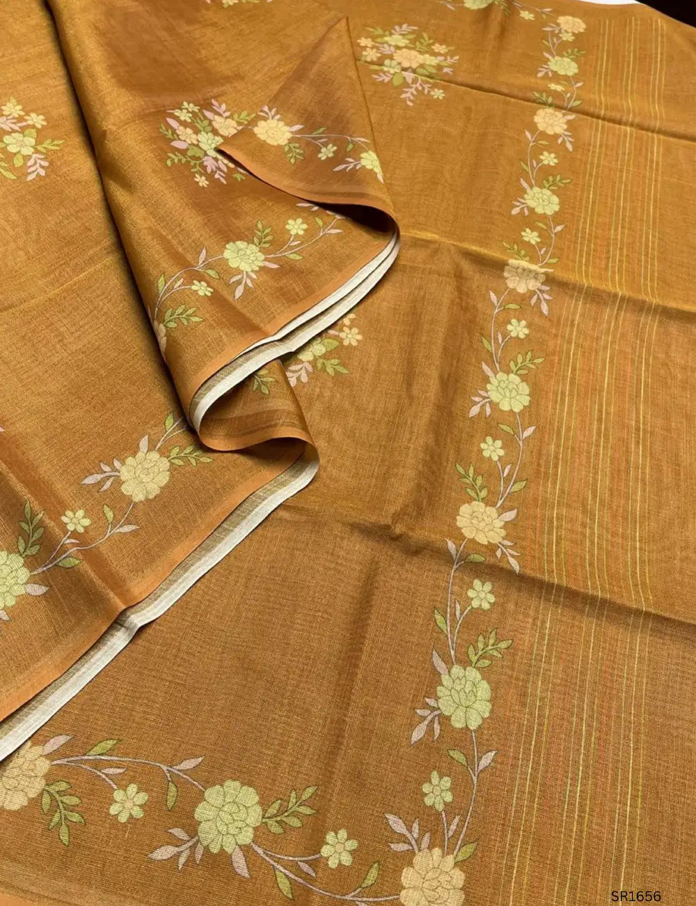 Mustard - Tissue Linen  Saree