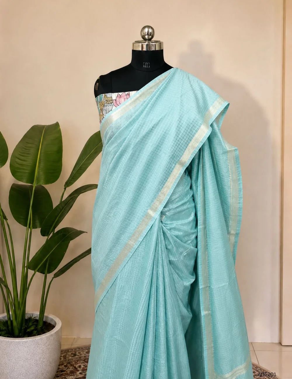 Mint Green - Moonga Silk  Saree