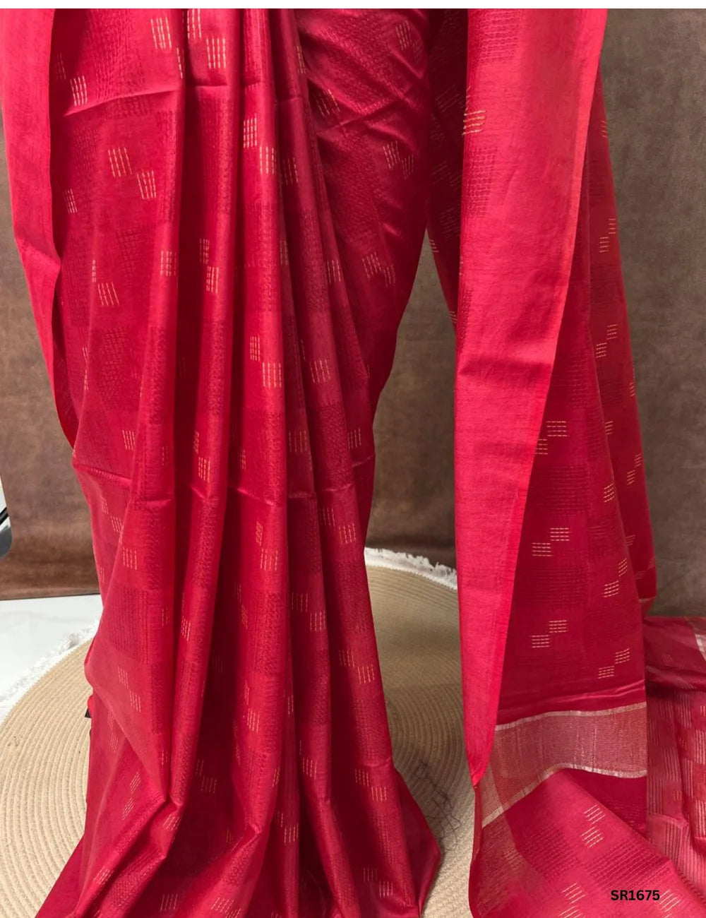 Red - Moonga Silk  Saree