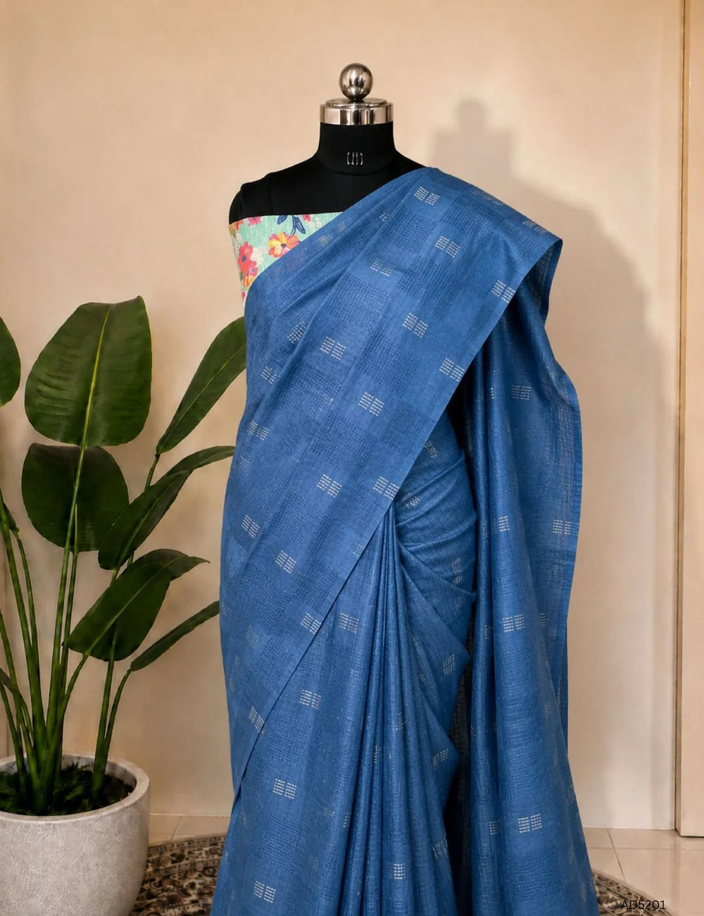 Teal - Moonga Silk  Saree