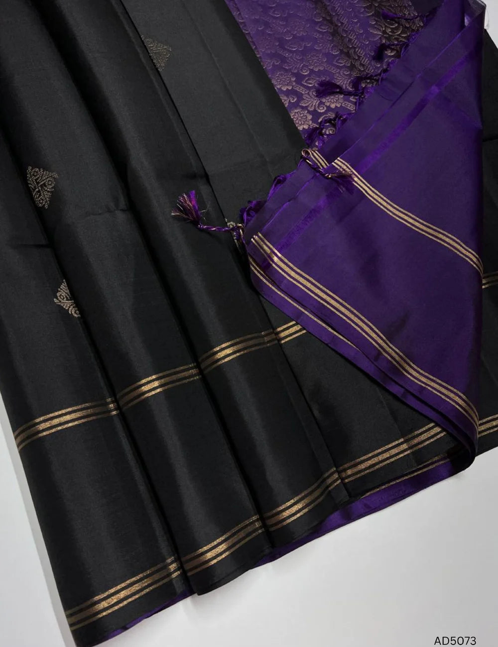 Black & Purple - Soft Silk Saree