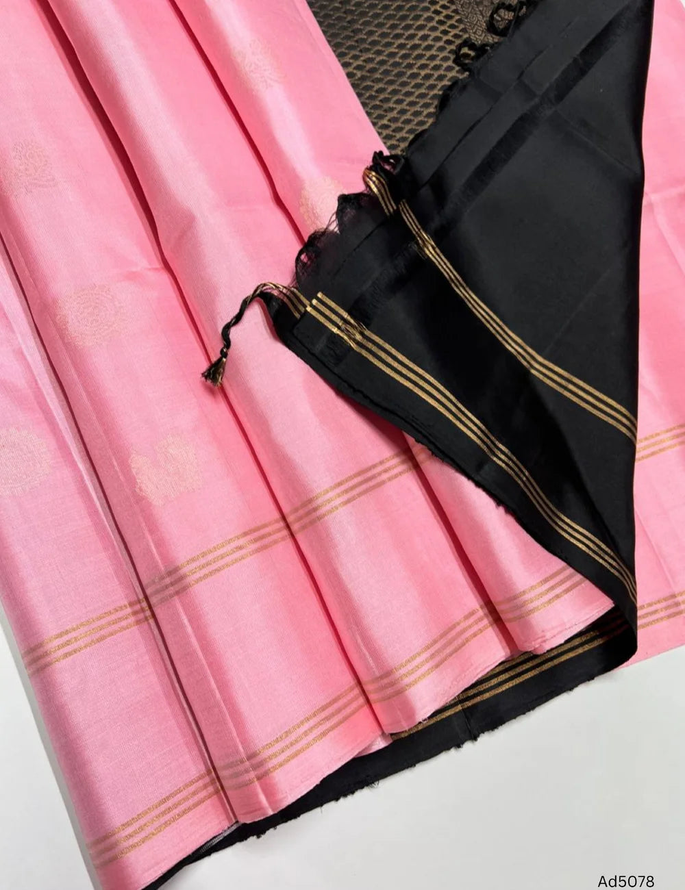 Pink & Black - Soft Silk Saree