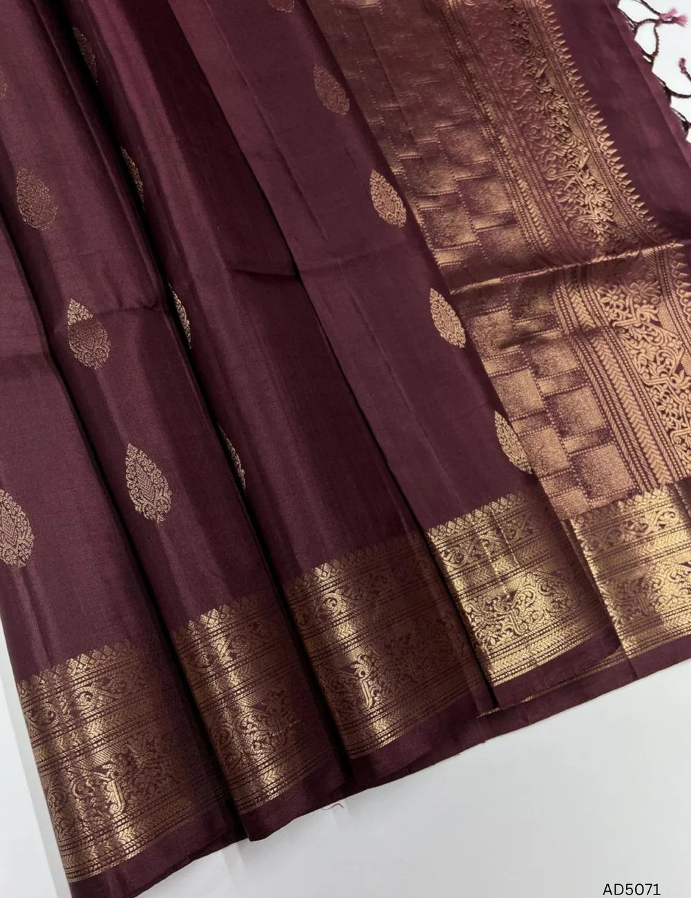 Coffee Brown - Kanchi Border Soft Silk Saree