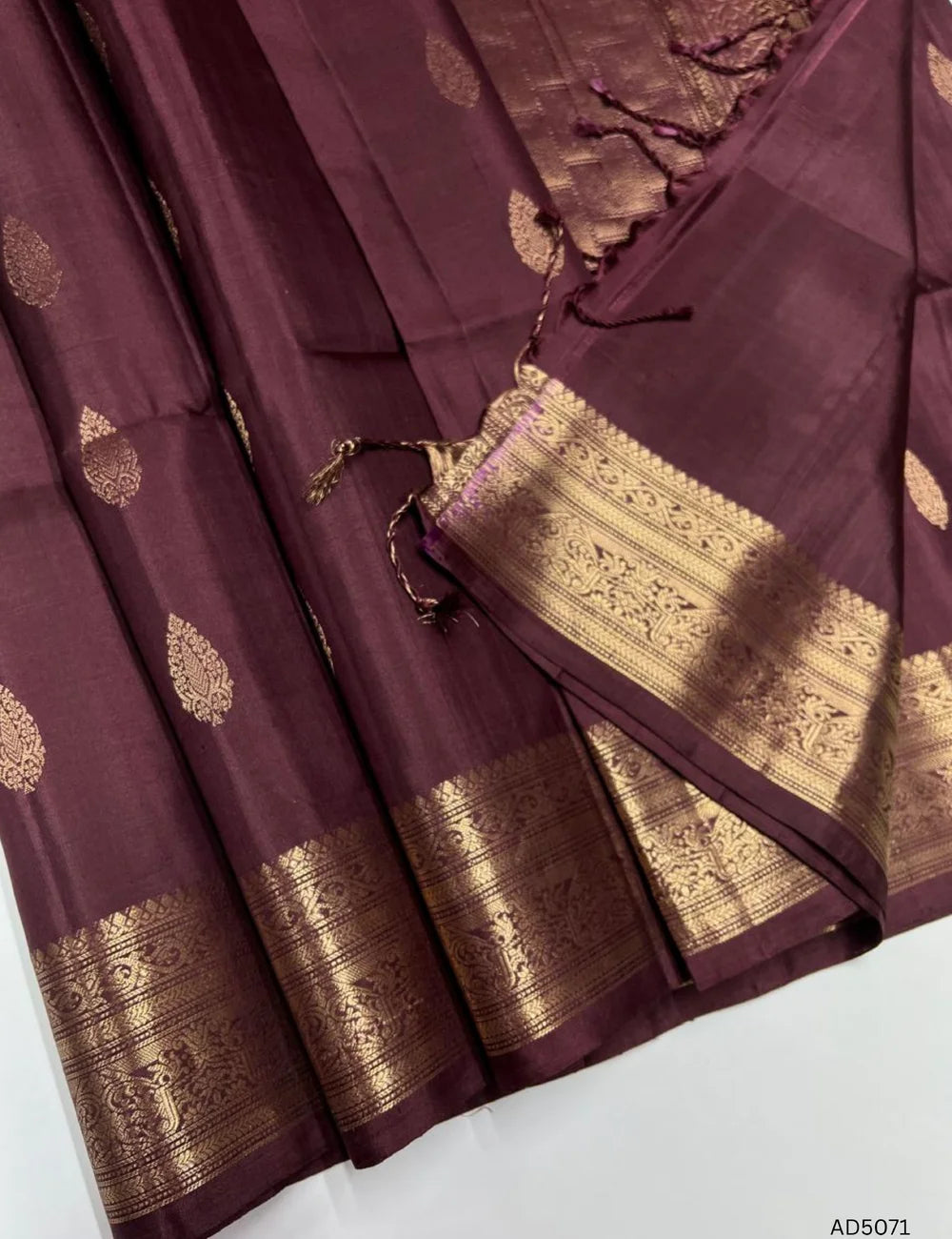 Coffee Brown - Kanchi Border Soft Silk Saree