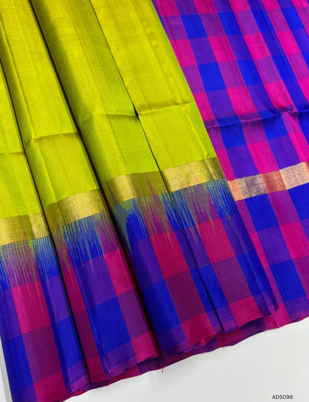 Lime Green & Rani Pink - Pazhum Pazhamum Soft Silk Saree