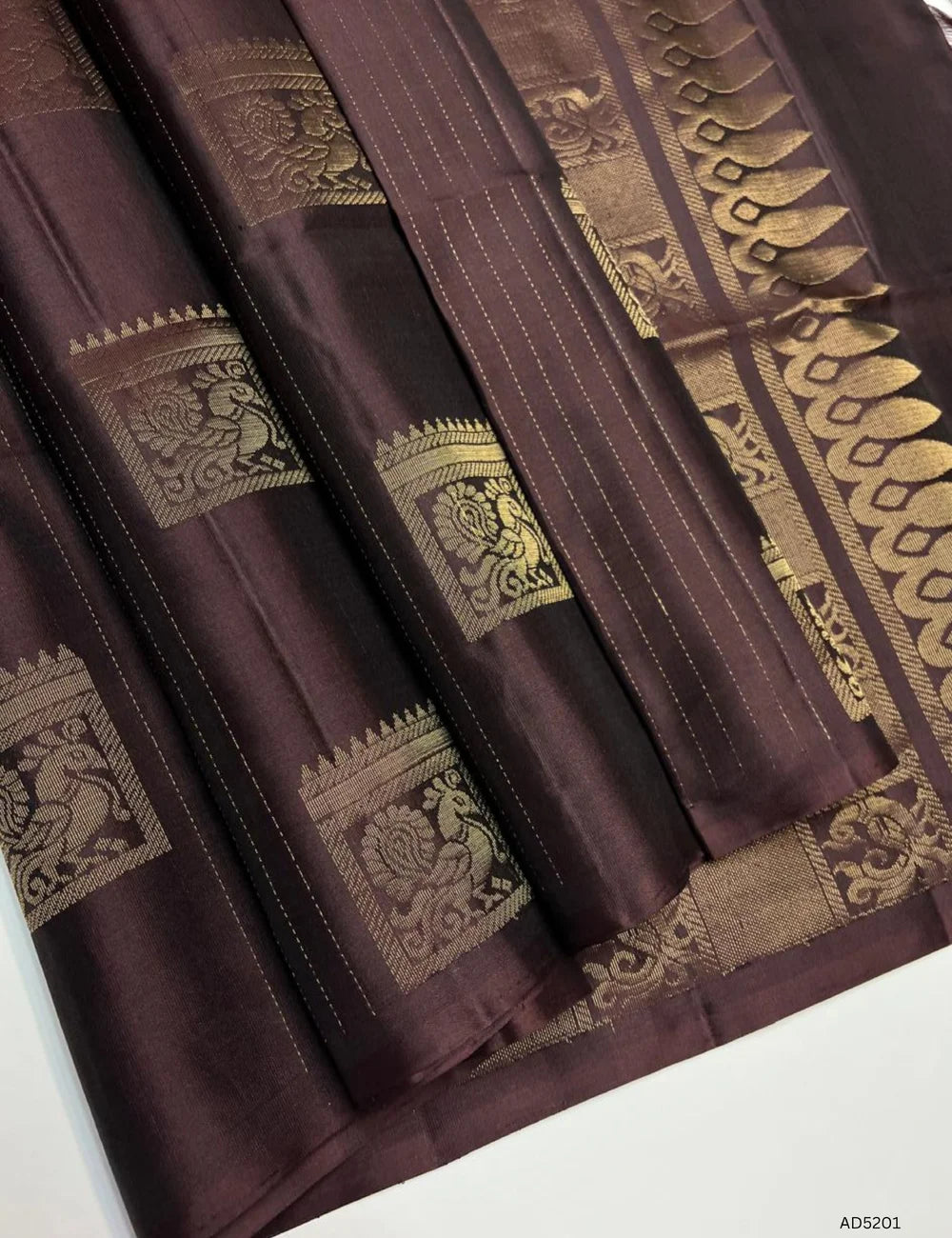 Coffee Brown - Soft Silk Saree