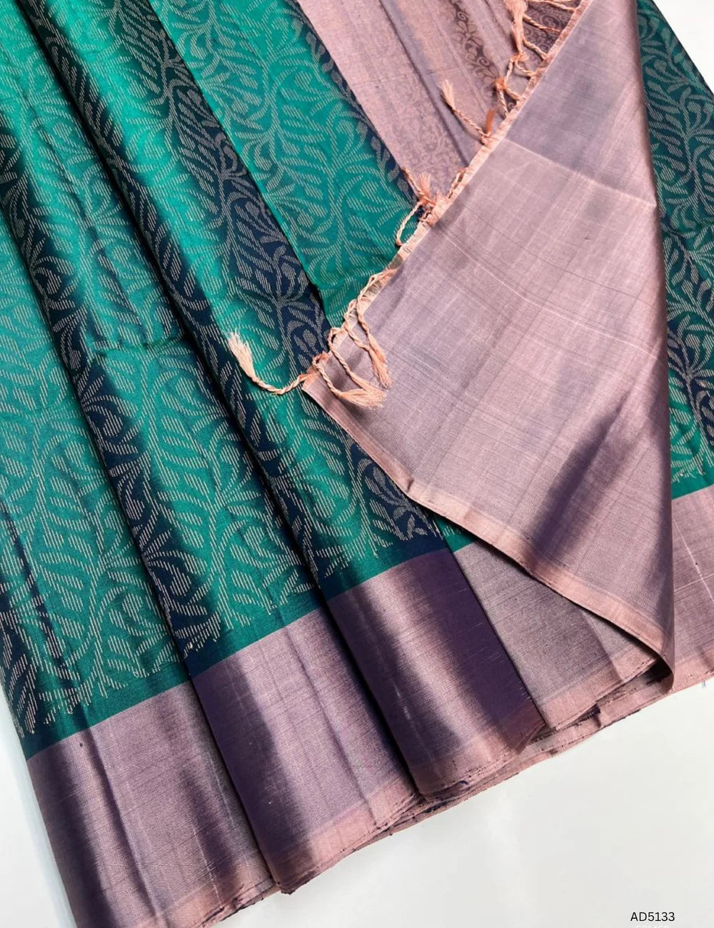Emeraled Green & Coco - Soft Silk Bridal  Saree