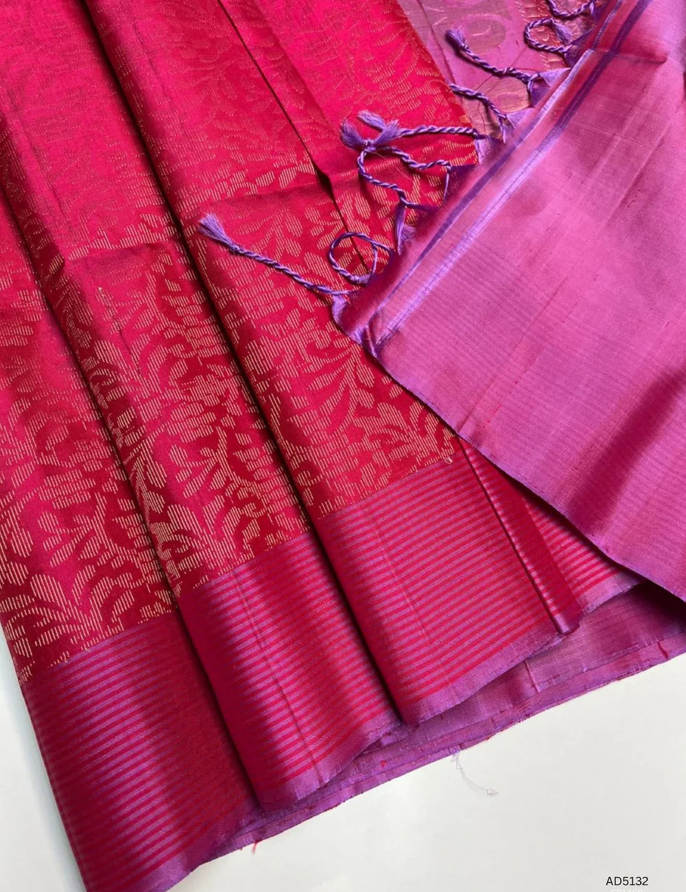 Rani Pink & Dual Tone Pink - Soft Silk Bridal  Saree