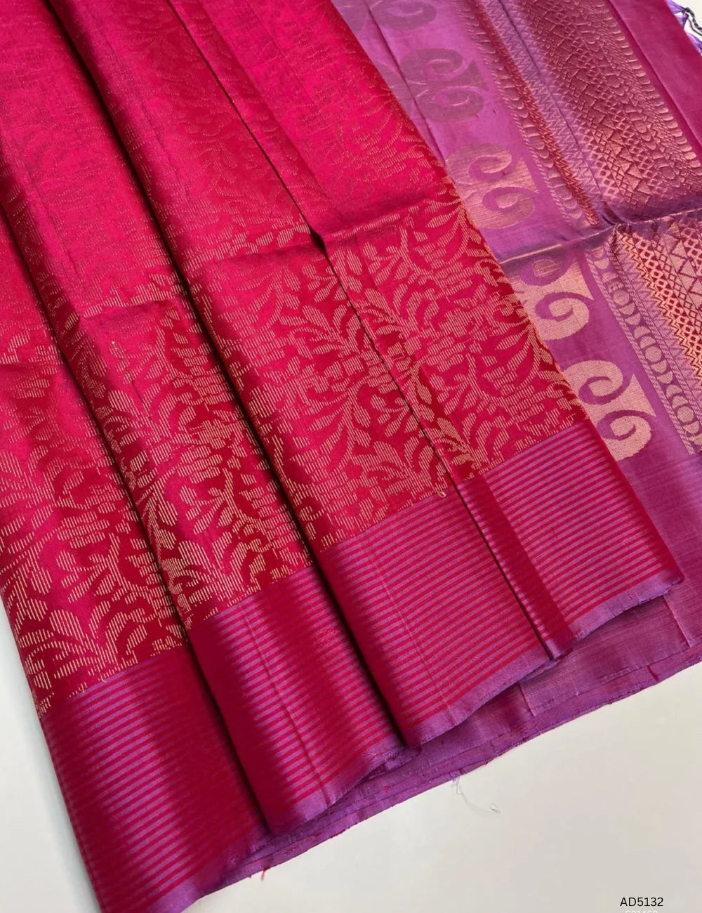 Rani Pink & Dual Tone Pink - Soft Silk Bridal  Saree