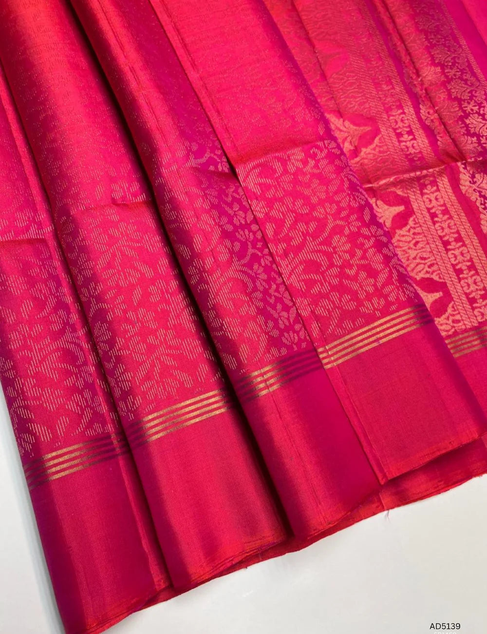 Orangish Pink - Soft Silk Bridal  Saree