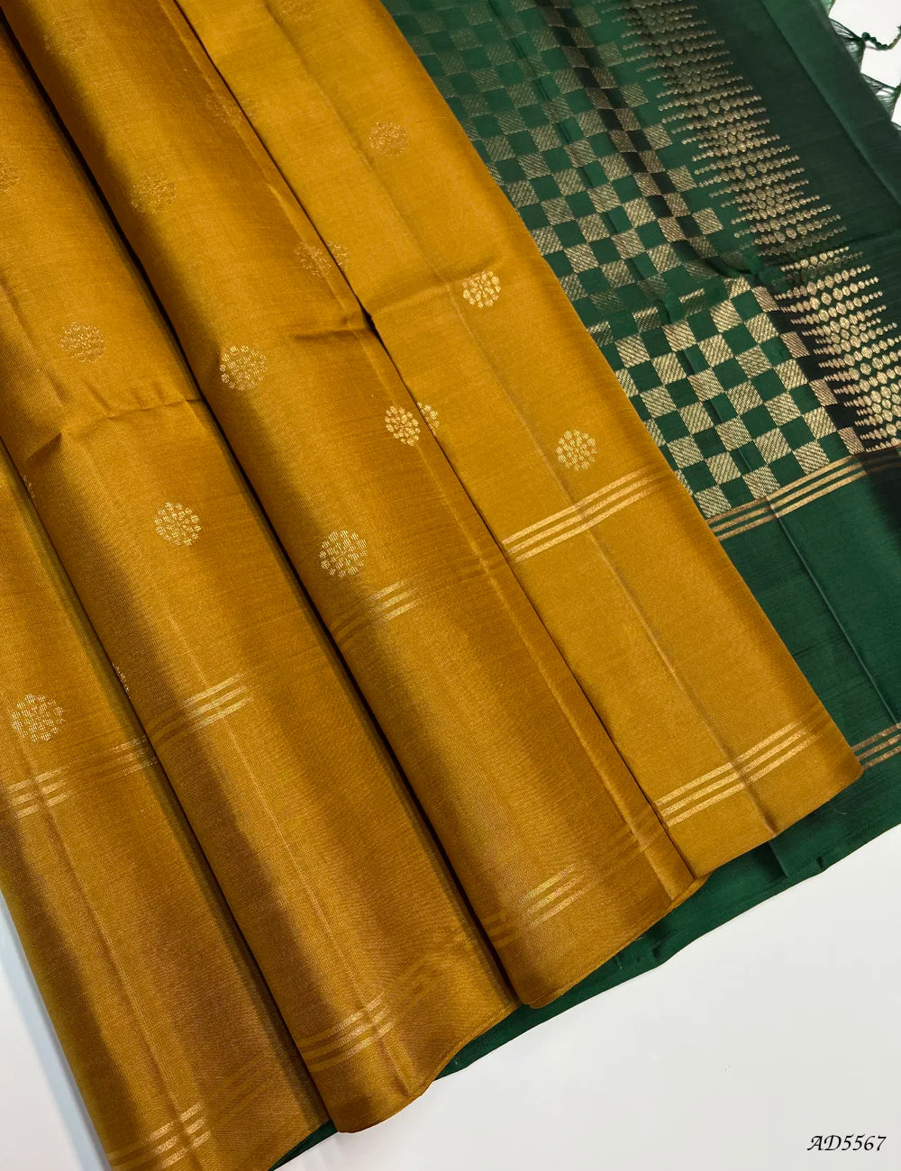 Golden Poppy - Soft Silk Saree Front View
