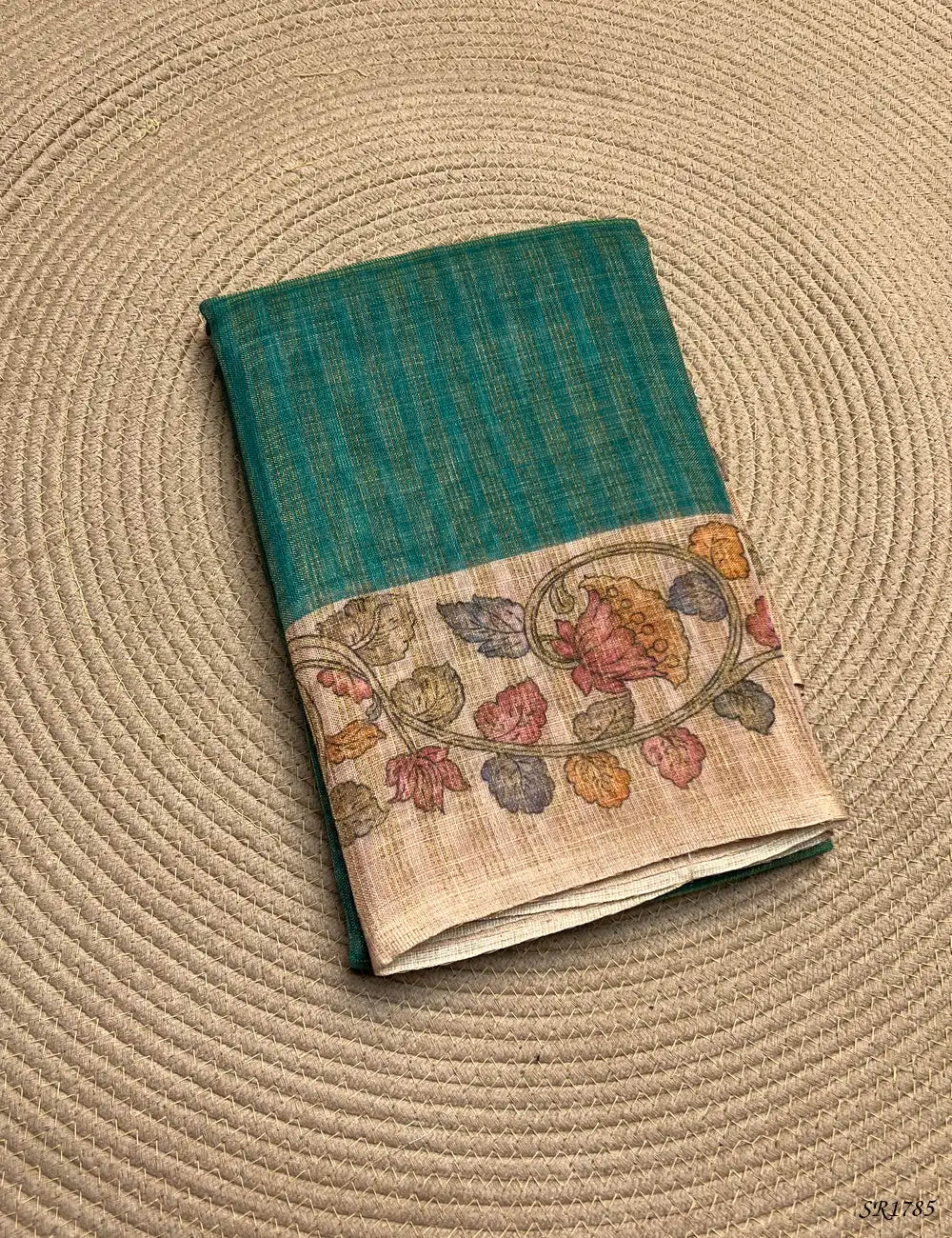 Green & Cream - Semi Tussar Sarees Front View