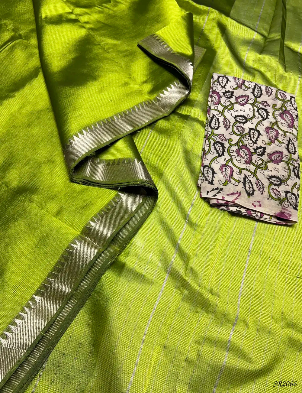 Green - Mangalagiri Silk Cotton -