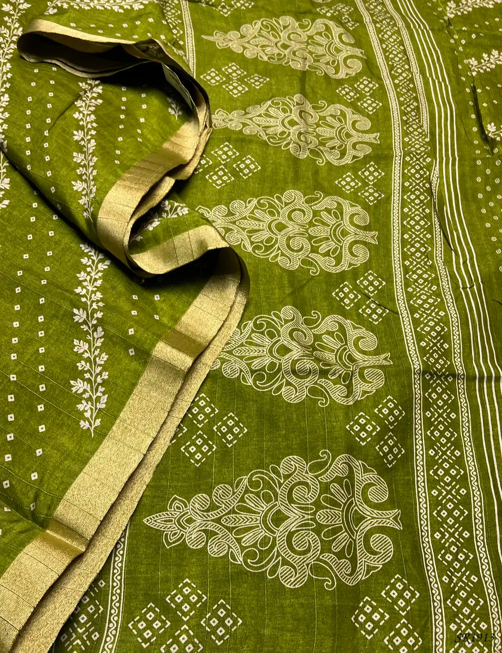 Green - Matka Saree Pallu View