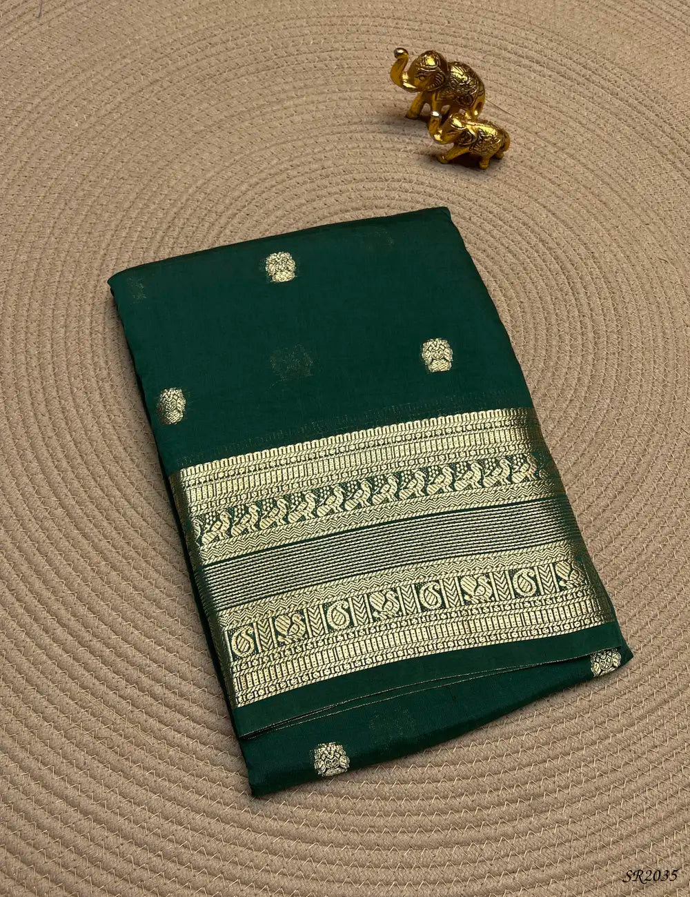 Green - Viscose Saree Front View
