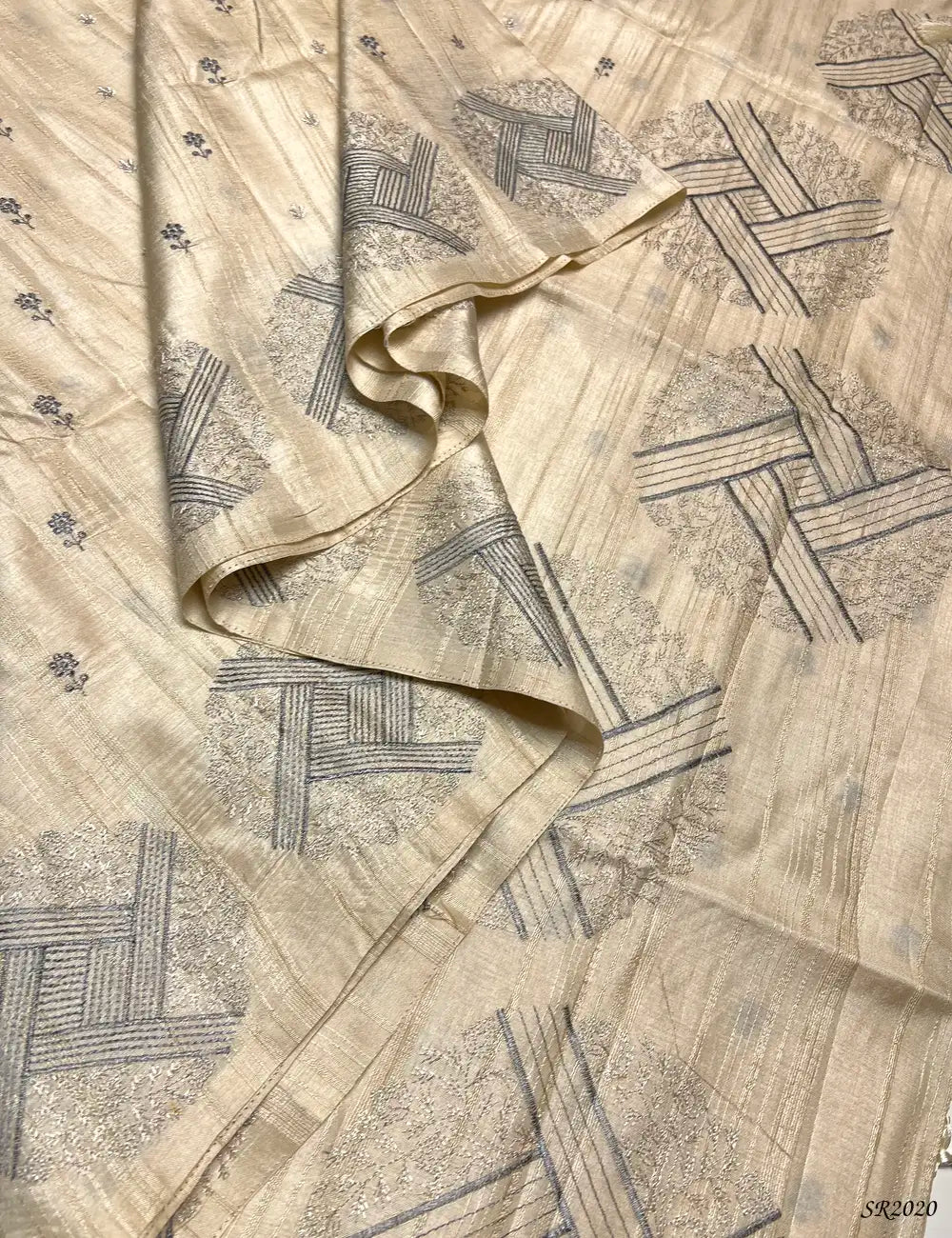 Half White - Semi Tussar Saree -