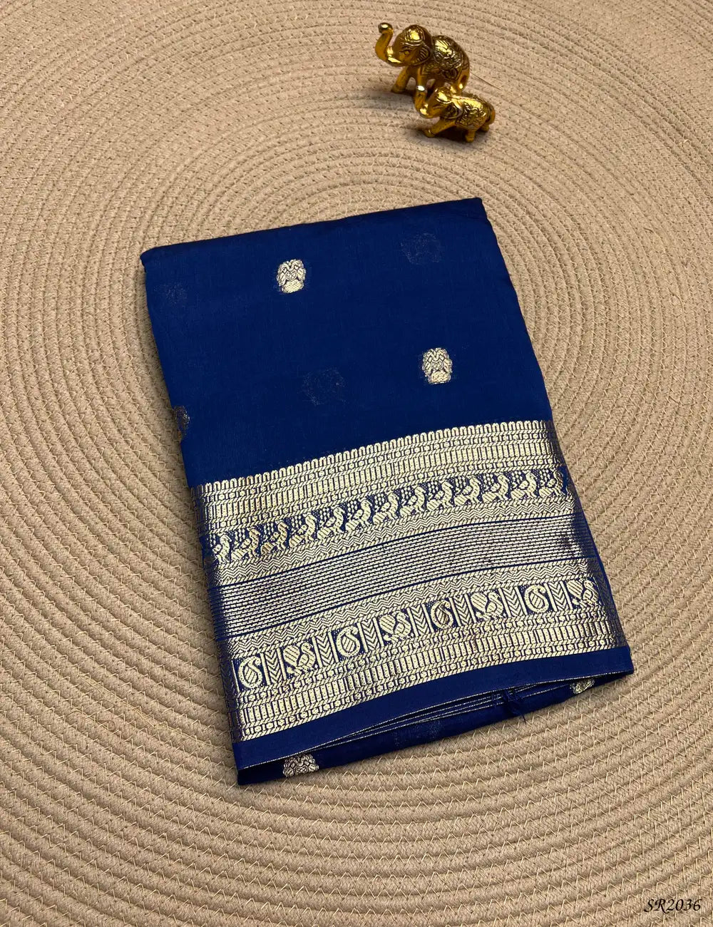 Ink Blue - Viscose Saree Front View