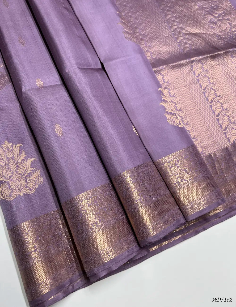 Lavender - Kanchi Border Soft Silk Saree Front View