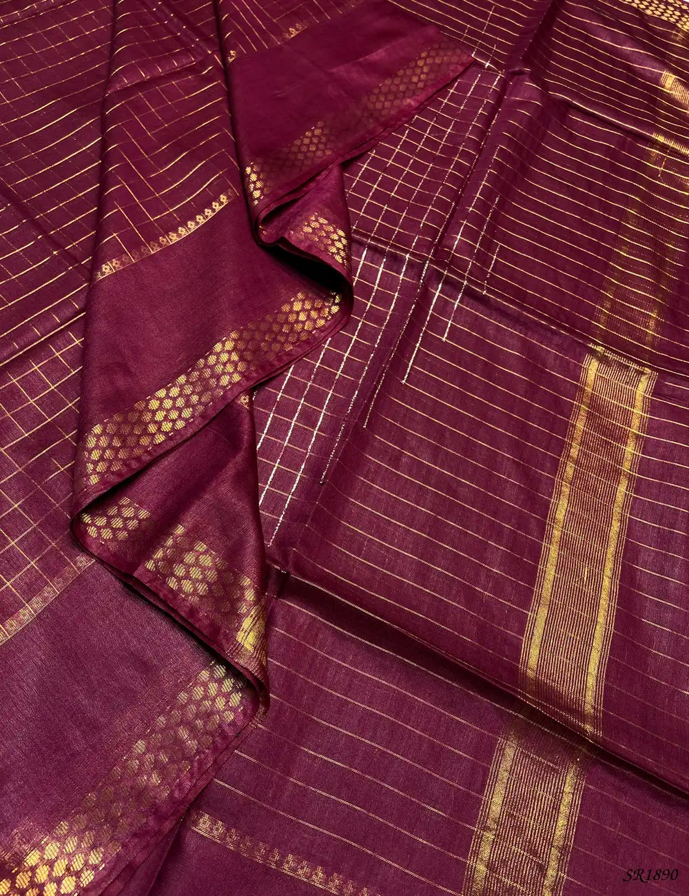 Magenta - Semi Tussar Saree Front View