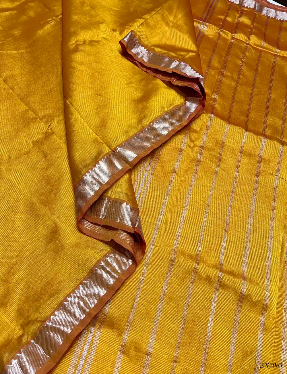 Mango Yellow - Mangalagiri Silk Cotton Pallu View