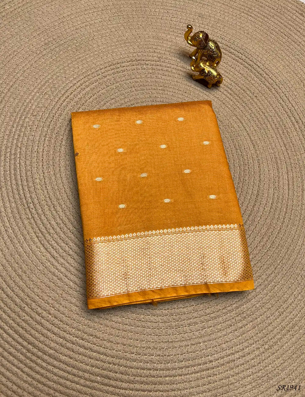 Mango Yellow - Viscose Saree Front View