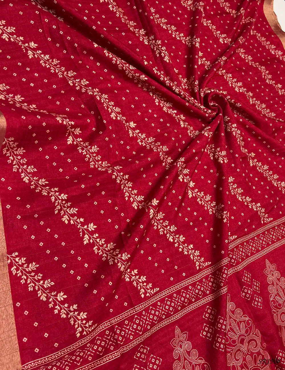 Maroon - Matka Saree Front View