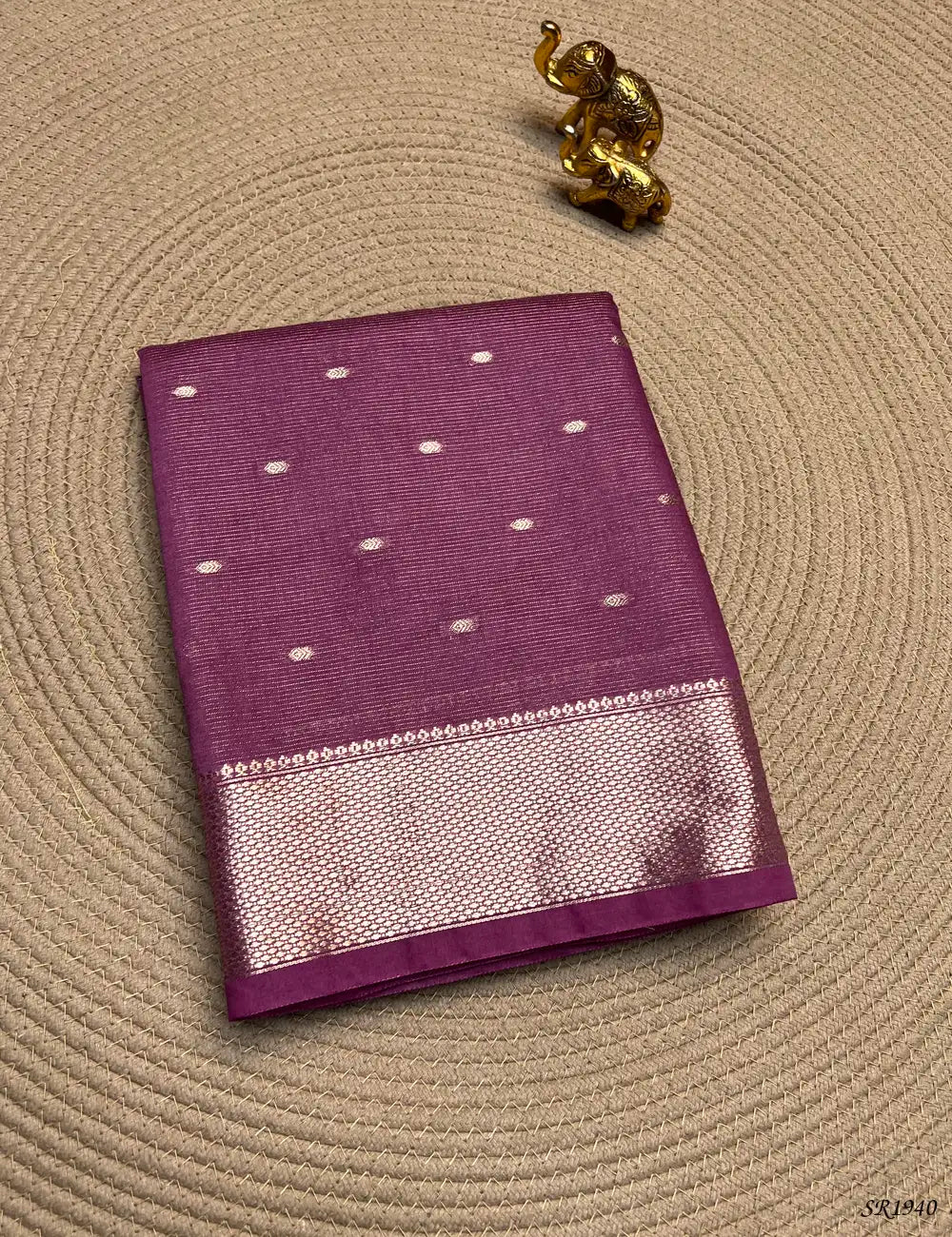 Mauve Pink - Viscose Saree Front View