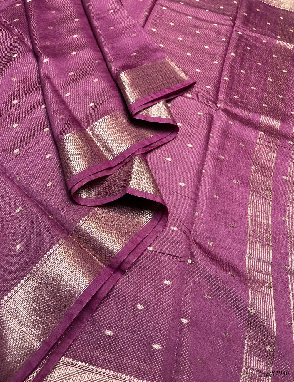 Mauve Pink - Viscose Saree Pallu View