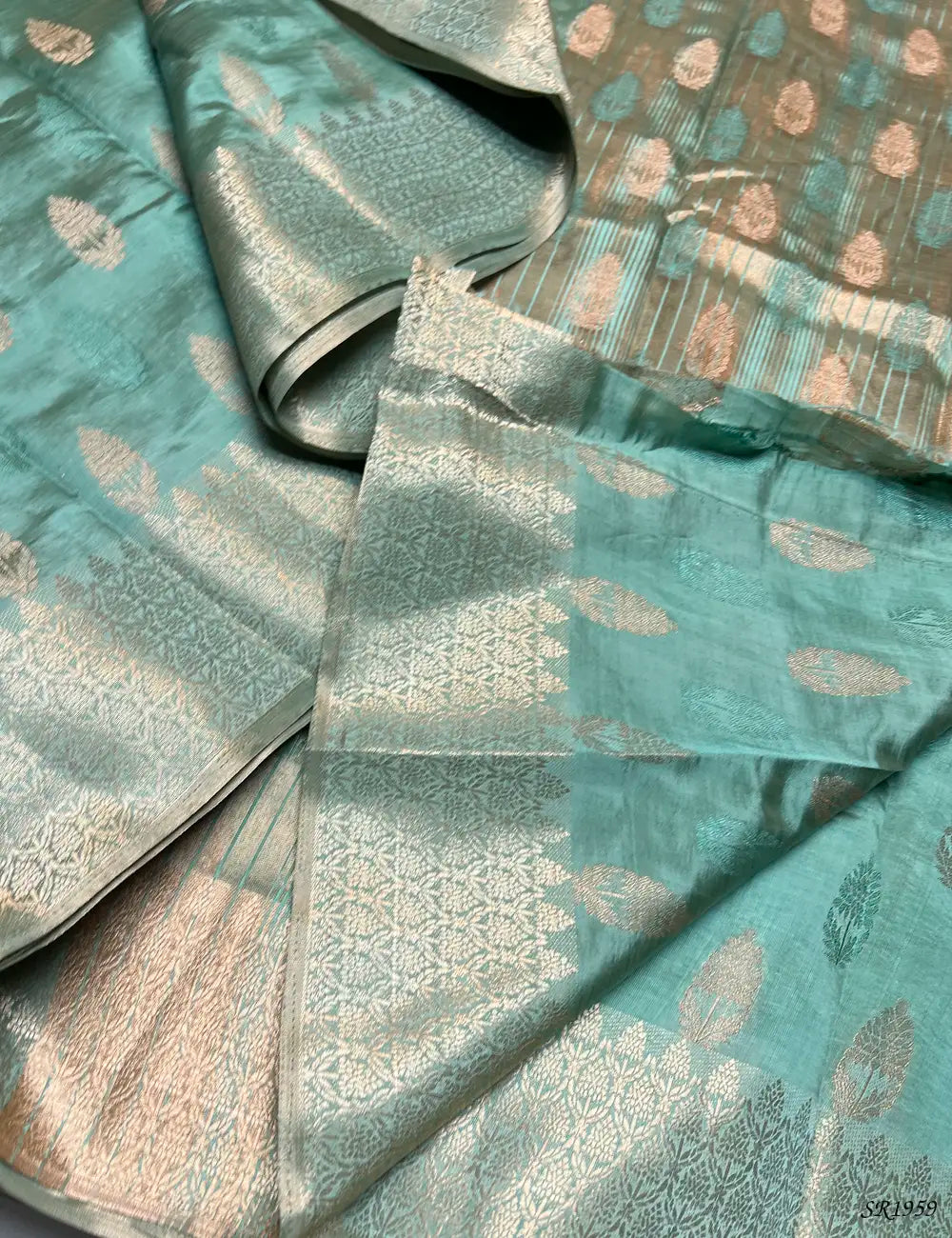 Mint Green - Semi Tussar Saree -