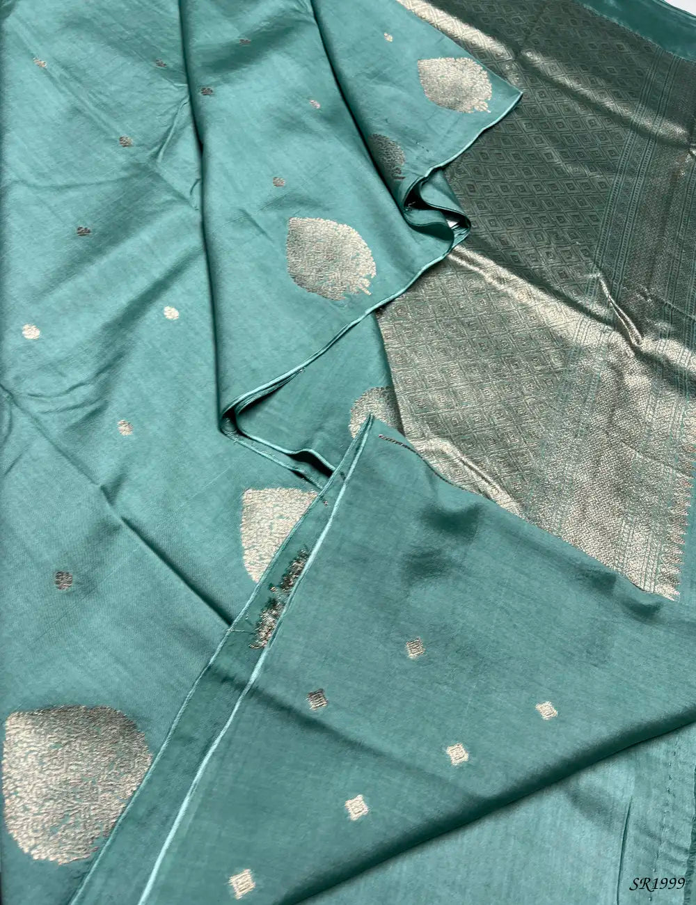 Mint Green - Viscose Georgette Saree -