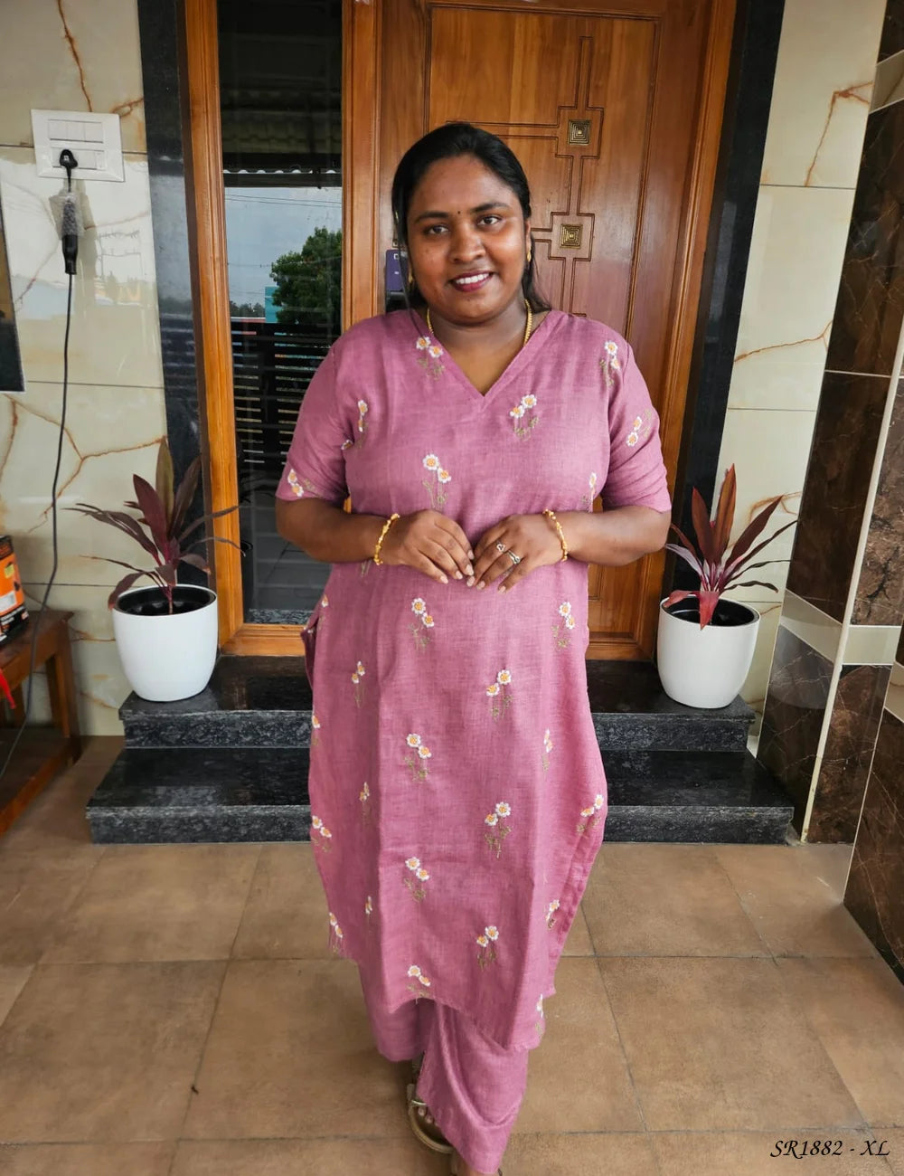 Mulberry Pink - Linen Co-Ord Set Front View