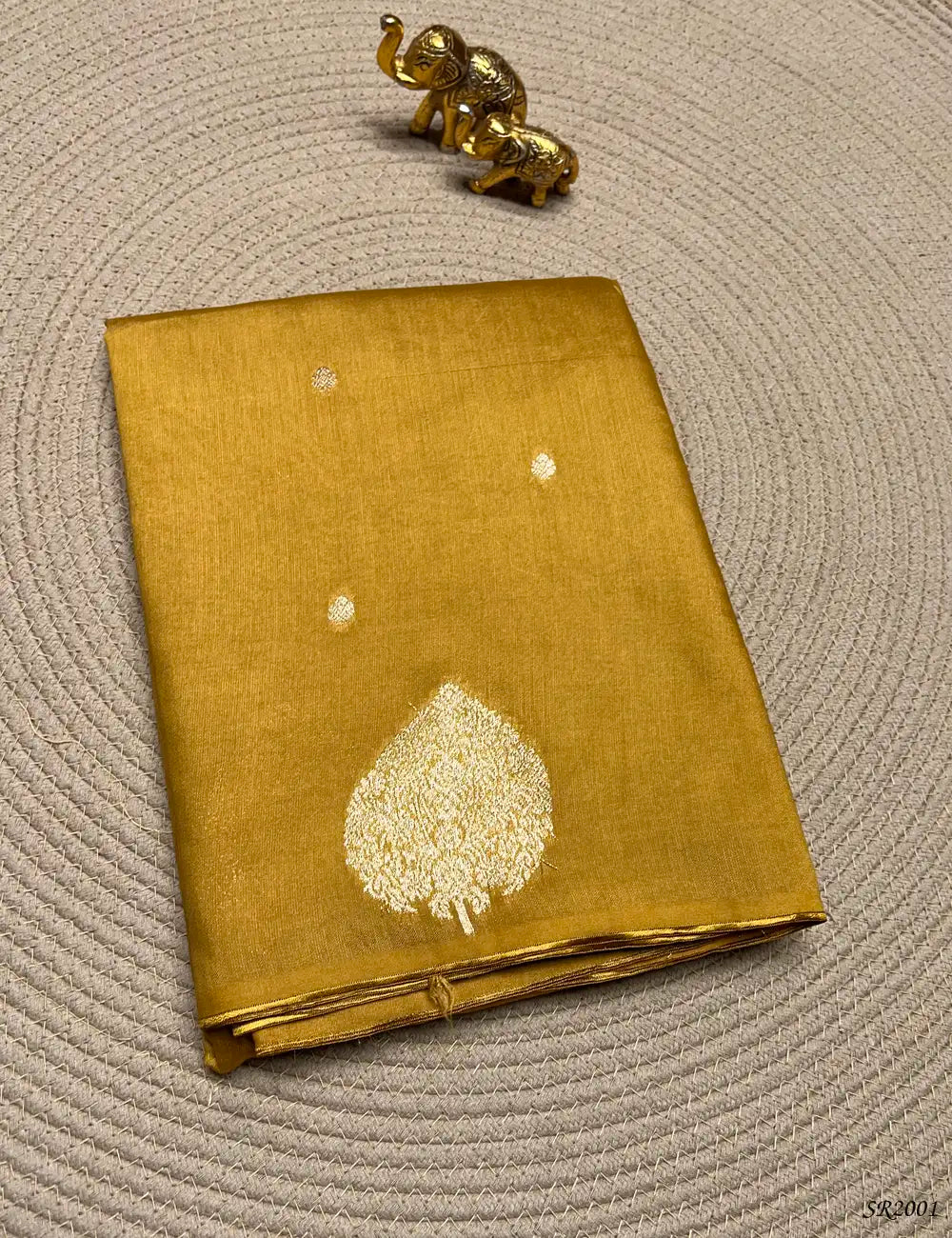 Mustard - Viscose Georgette Saree Front View