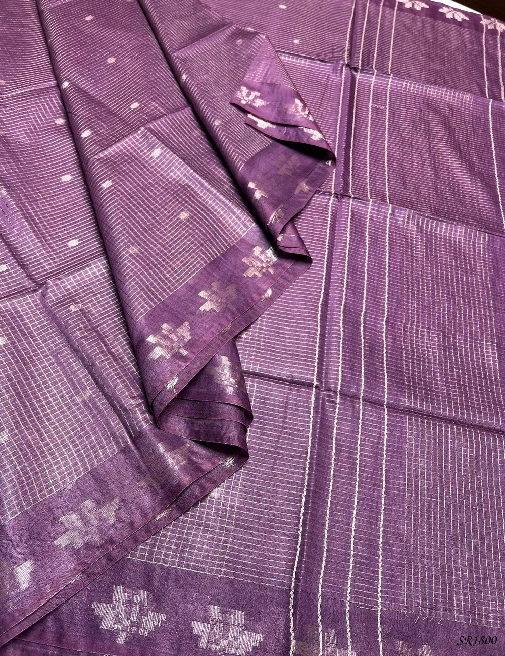 Opera Mauve - Moonga Silk Saree Front View