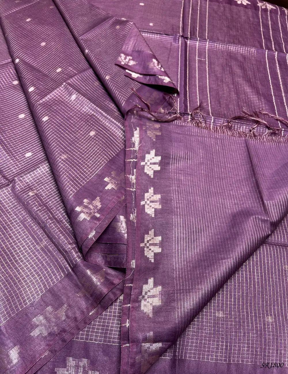 Opera Mauve - Moonga Silk Saree Pallu View